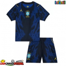 Camisa de Futebol Brasil Equipamento Secundário Infantil Mundo 2026 Manga Curta (+ Calças curtas)